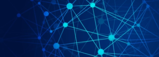 Fondo de polígono de tecnología de banner de conexión digital