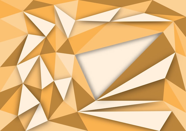 Fondo de polígono Triángulo abstracto papel cortado tono amarillo marrón Ilustración vectorial EPS 10