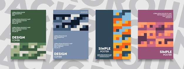 Fondo de portada abstracto simple y diseño de cartel colorido