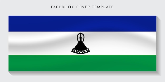 Fondo de portada de facebook de bandera de país de Lesotho