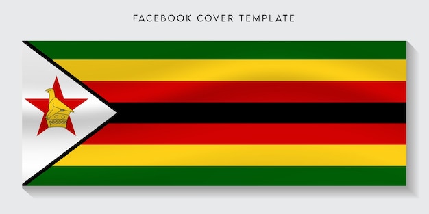 Fondo de portada de facebook de bandera de país de Zimbabue