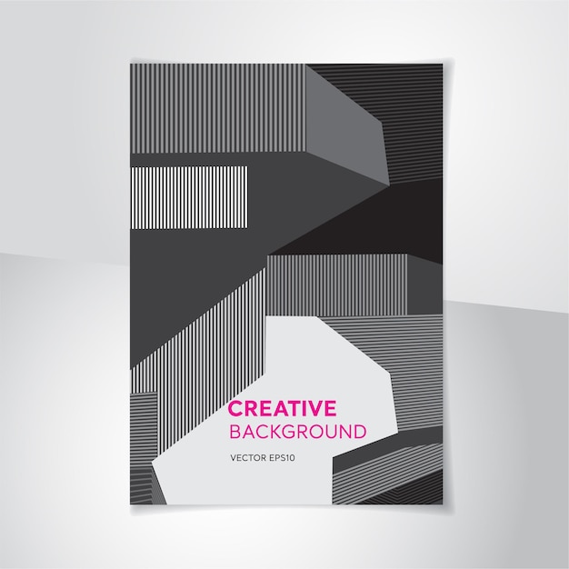 Fondo de portada de libro de diseño creativo abstracto en tono blanco y gris negro Proporción A4