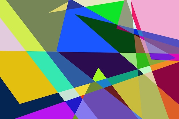 Fondo de póster de arte pop psicodélico abstractamente geométrico plano y colorido