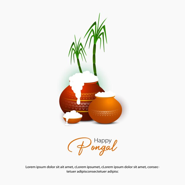 El fondo del póster vectorial premium de Pongal