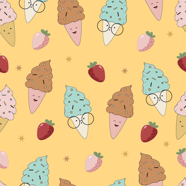 fondo de postre lindo de patrones sin fisuras de verano