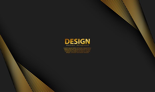 Fondo premium abstracto negro con líneas doradas Concepto de lujo moderno Ilustración vectorial