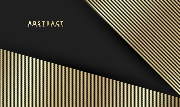 Fondo premium abstracto negro con líneas doradas Concepto de lujo moderno Ilustración vectorial