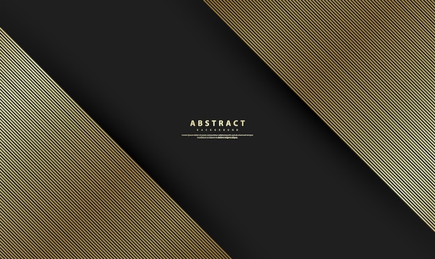 Fondo premium abstracto negro con líneas doradas Diseño de lujo moderno
