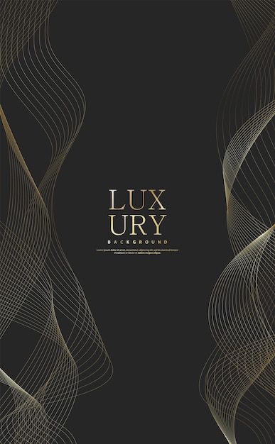 Fondo premium Fondo de oro de línea textura de diseño de lujo Gráfico curvo elegante