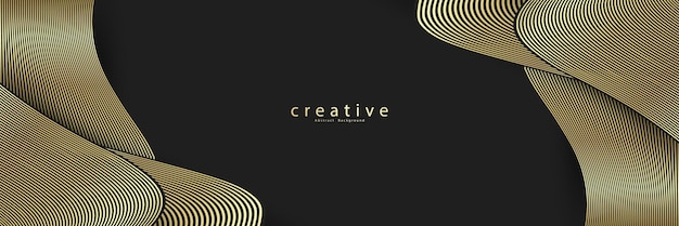 Fondo premium Fondo de oro de línea textura de diseño de lujo Gráfico curvo elegante