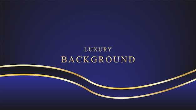 fondo premium de lujo azul oscuro y línea dorada