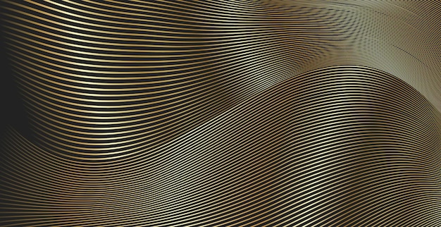 Fondo premium Patrón de lujo abstracto Fondo de rayas de brillo dorado Ilustración de vector de textura de línea dorada abstracta