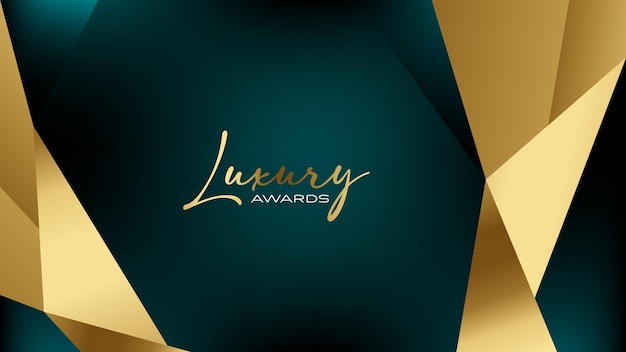 Fondo premium verde y dorado Creativo Flyer Template premium de lujo Tarjeta de aniversario genial