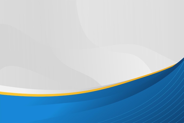 Fondo de presentación de banner de negocios de onda curva azul y amarillo brillante abstracto moderno