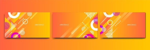 Vector fondo de presentación de formas coloridas abstractas fondo de líneas dinámicas degradadas mosaico moderno azul naranja fondo de diseño geométrico colorido