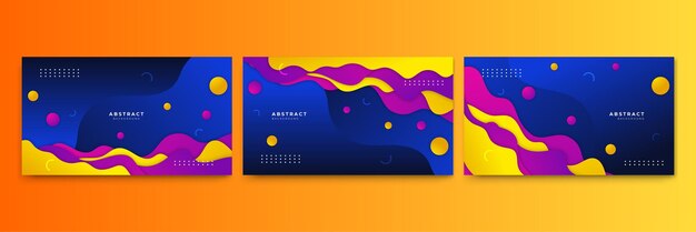 Fondo de presentación de formas coloridas abstractas Fondo de líneas dinámicas degradadas Mosaico moderno azul naranja Fondo de diseño geométrico colorido