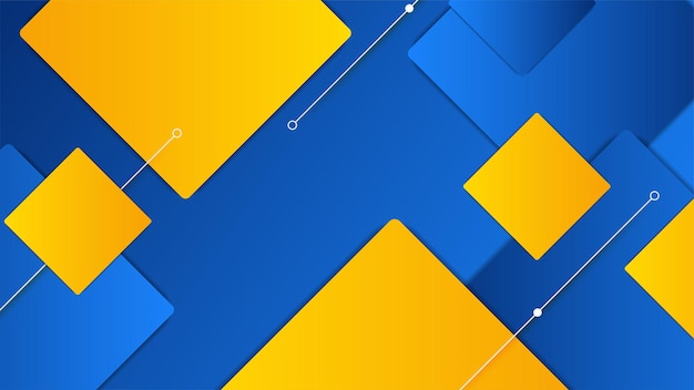 Vector fondo de presentación geométrica 3d abstracto azul y naranja amarillo moderno