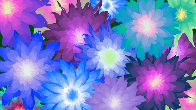 Fondo de primavera colorido con hermosas flores ilustración vectorial