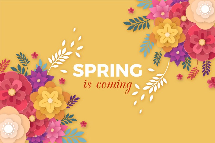 Vector fondo de primavera en estilo de papel