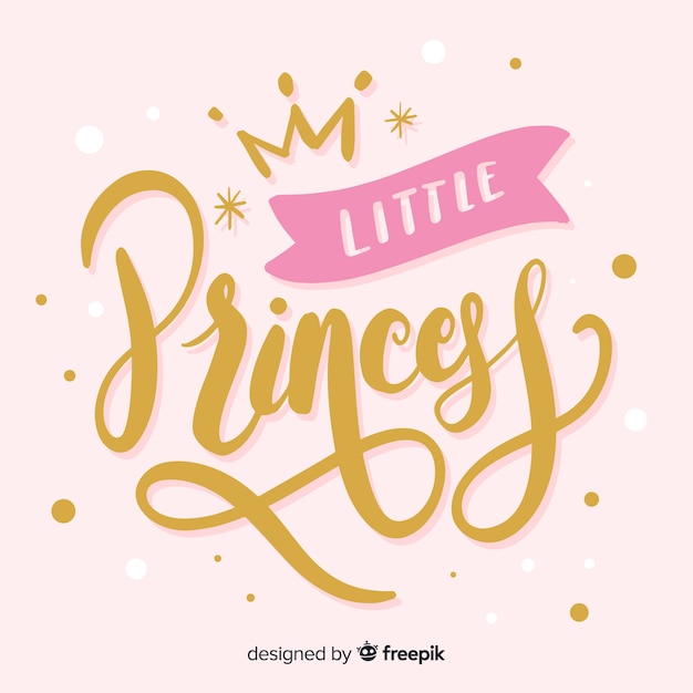 Vector fondo princesa caligráfico dibujado a mano