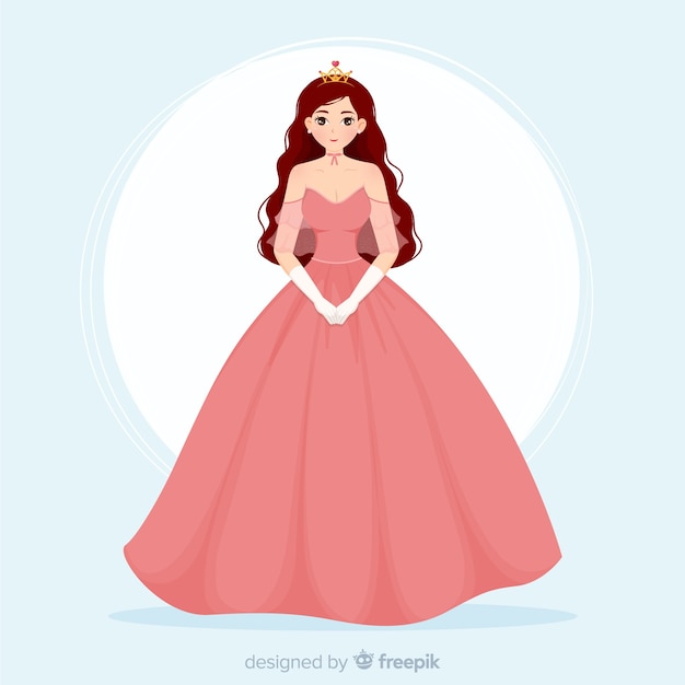 Fondo de princesa dibujada a mano