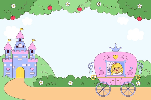 Fondo de princesa dibujada a mano