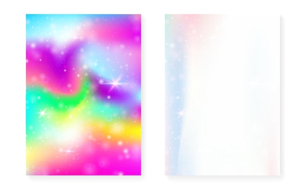 Fondo de princesa con gradiente de arco iris kawaii Unicornio mágico