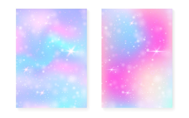 Fondo de princesa con gradiente de arco iris kawaii Unicornio mágico