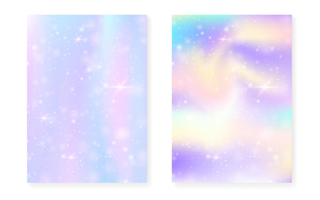 Fondo de princesa con gradiente de arco iris kawaii. Unicornio mágico
