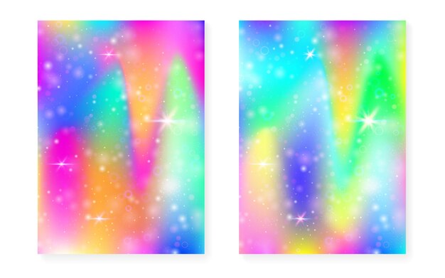 Fondo de princesa con gradiente de arco iris kawaii Unicornio mágico