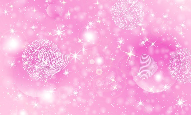 Fondo de princesa rosa Estrellas mágicas Patrón de unicornio