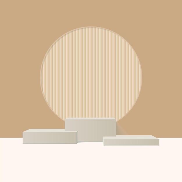 Vector fondo de producto mínimo con podio beige.