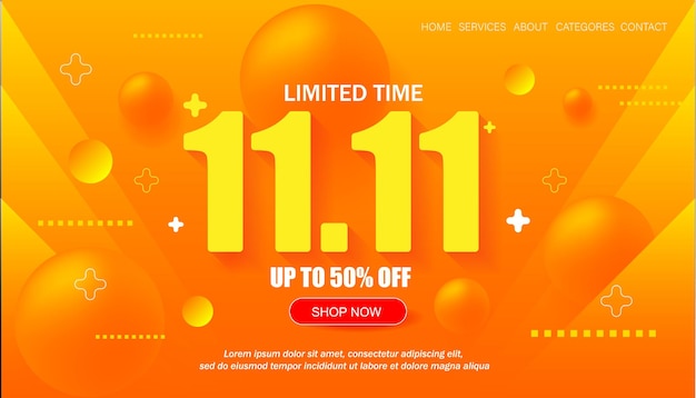 Fondo de promoción de plantilla de banner de super venta 1111