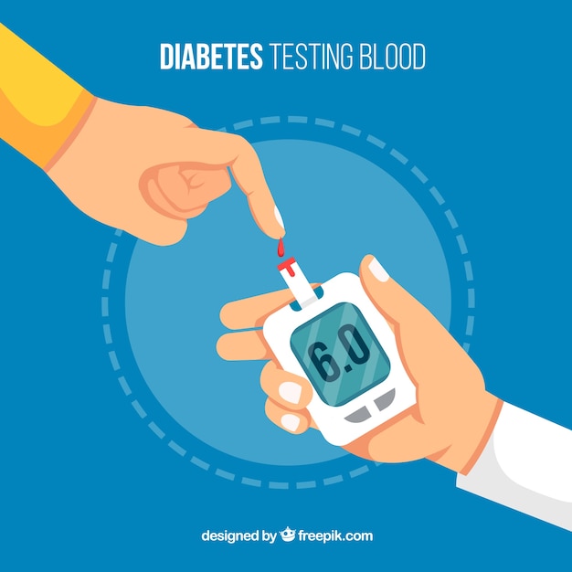 Fondo de prueba de sangre de diabetes