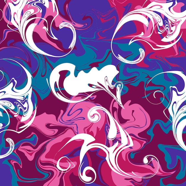 Fondo psicodélico abstracto pintura acrílica mixta textura de mármol coloridos remolinos patrón vectorial
