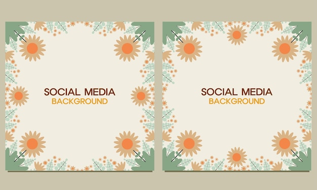 Fondo de publicación en redes sociales con adorno floral natural Adecuado para diseño de banner de publicación en redes sociales