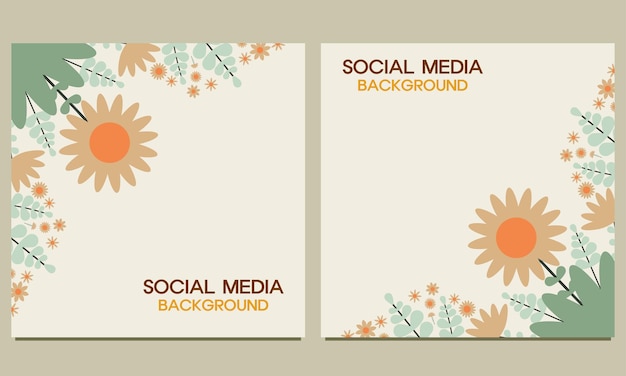 Fondo de publicación en redes sociales con adorno floral natural Adecuado para diseño de banner de publicación en redes sociales