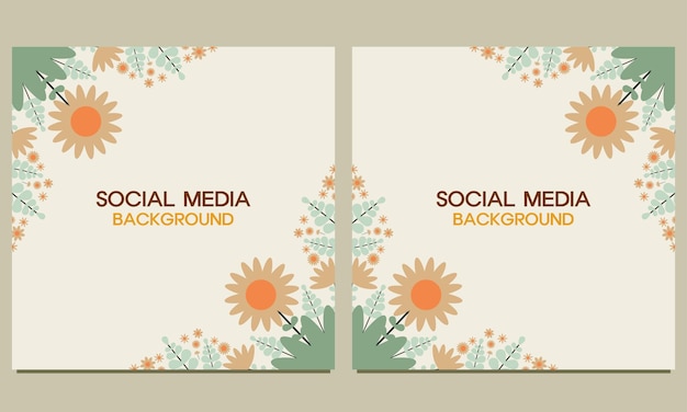 Fondo de publicación en redes sociales con adorno floral natural Adecuado para diseño de banner de publicación en redes sociales