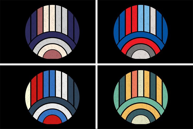 Vector fondo de puesta de sol vintage retro prediseñada