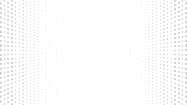Fondo punteado de perspectiva de semitono Fondo gris claro gráfico mínimo abstracto de vector