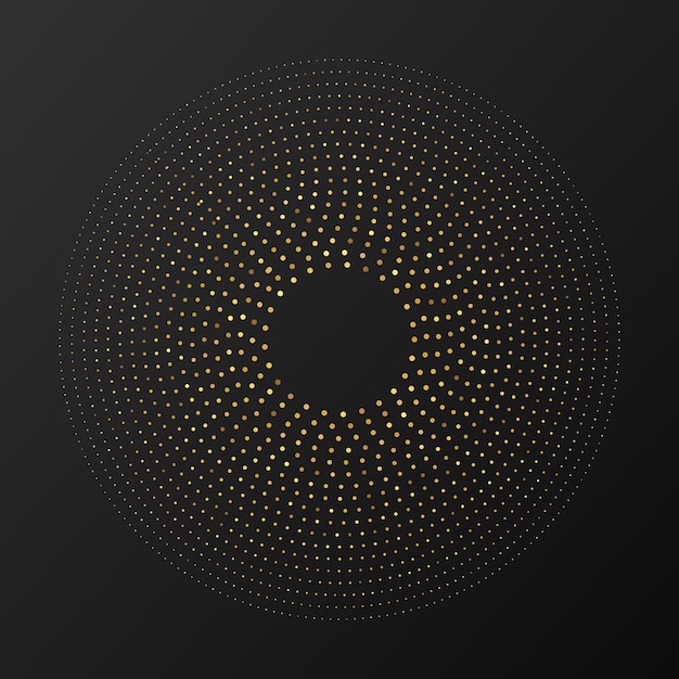 Fondo punteado de semitono brillante oro abstracto