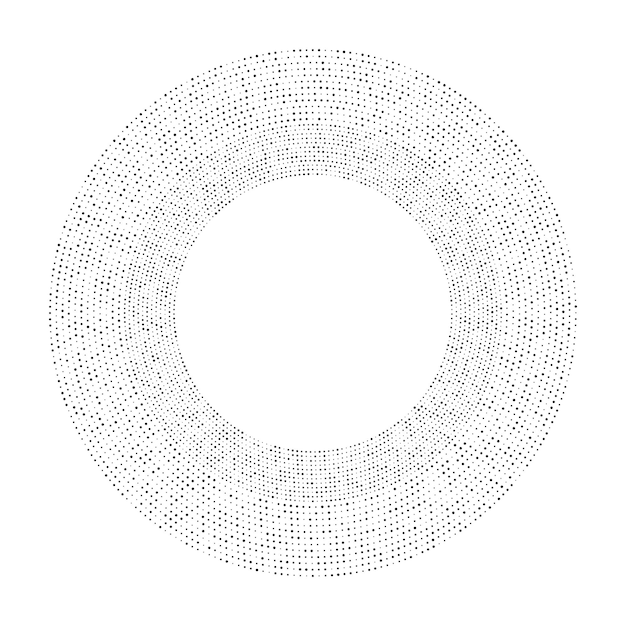 Fondo punteado de semitono en círculo