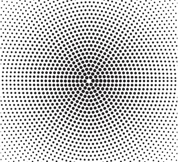 fondo de puntos de medio tono negro patrón vectorial de efecto de medio tono círculo de puntos de fondo marco de puntos