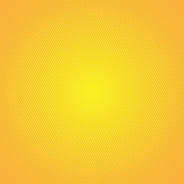 Fondo de puntos de semitono cómico del arte pop amarillo, ilustración vectorial