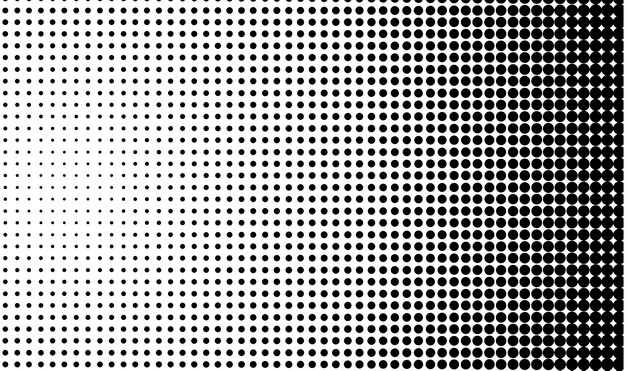Fondo de puntos de semitono negro degradado vectorial Plantilla de arte pop