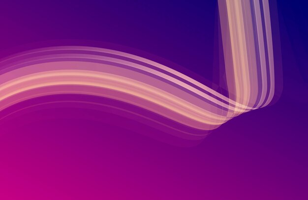 Fondo púrpura abstracto con composición de elementos de diseño gráfico de curva de cinta ligera