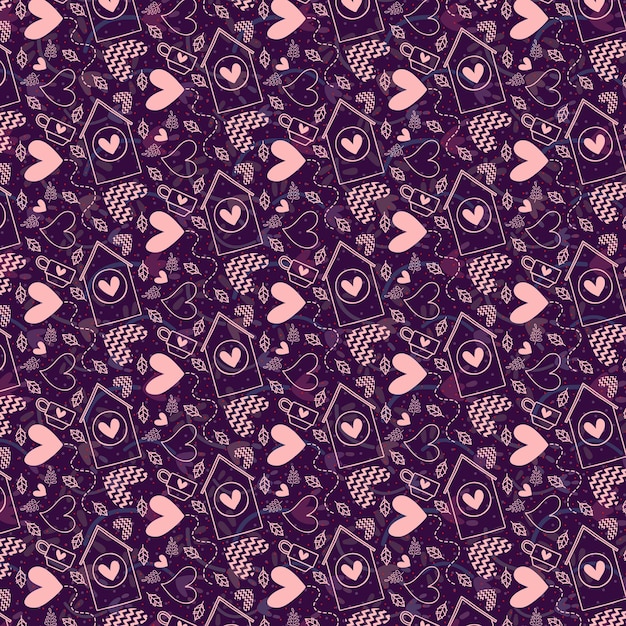 un fondo púrpura con un corazón y un número de corazones en él