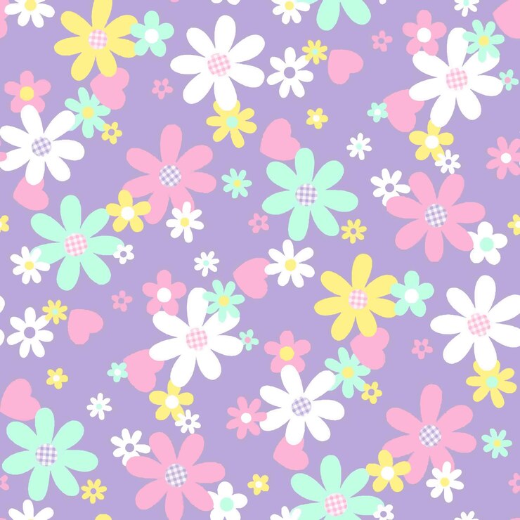 Vector un fondo púrpura con flores y una flor blanca y rosa