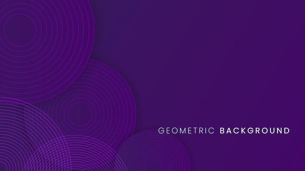 Fondo púrpura geométrico abstracto con formas circulares y sombras Fondo vectorial