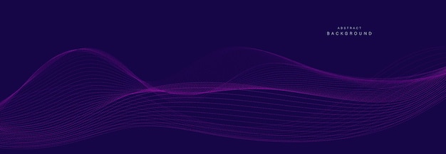 Fondo púrpura con líneas de onda fluidas Concepto de tecnología futurista Ilustración vectorial